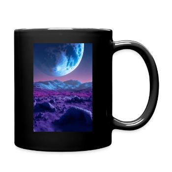 Ästhetische lila Planetenlandschaft - Tasse einfarbig - Schwarz - Rechts