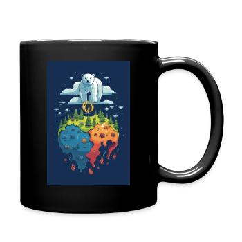 Sweet Planet Earth Design Climate Change - Full Colour Mug - black - Right