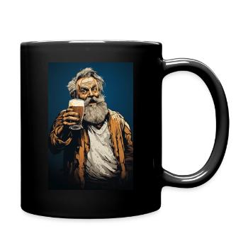 Biertrinker Mann Design - Tasse einfarbig - Schwarz - Rechts