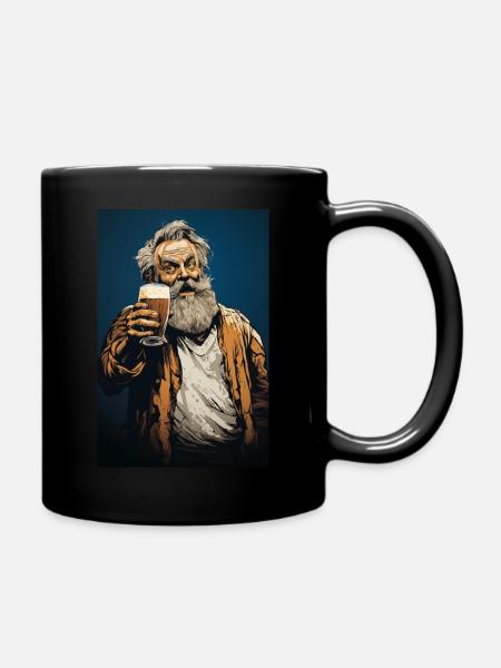 Biertrinker Mann Design - Tasse einfarbig - Schwarz