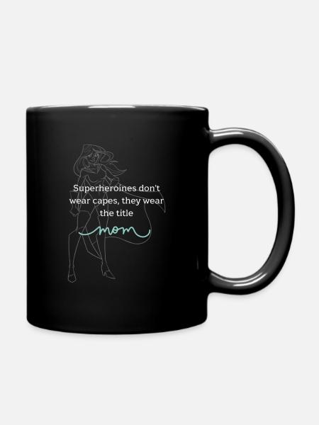 Superheroine Mom - Full Colour Mug - black
