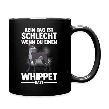 Hund Whippet - Tasse einfarbig - Schwarz - Rechts