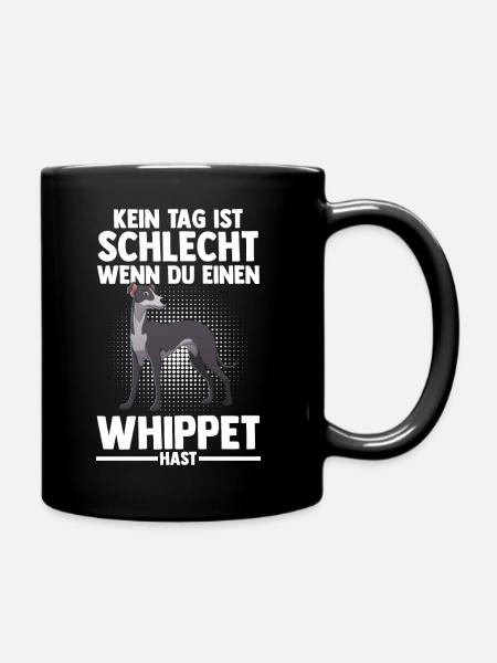 Hund Whippet - Tasse einfarbig - Schwarz