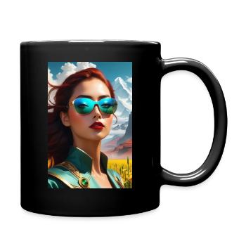 Visionen einer guten Zukunft - Tasse einfarbig - Schwarz - Rechts