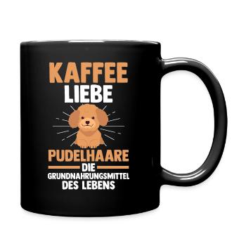 Hund Kaffee Pudel - Tasse einfarbig - Schwarz - Rechts