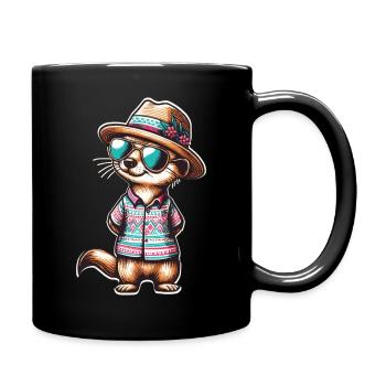 Meerkat in summer - Full Colour Mug - black - Right