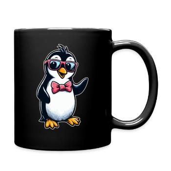 Süßer Pinguin - Tasse einfarbig - Schwarz - Rechts
