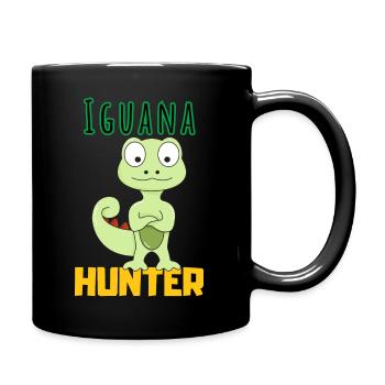 Vintage Iguana Hunter Funny Reptile Lover - Full Colour Mug - black - Right