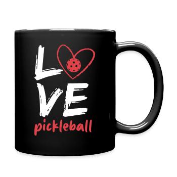 I Love Pickleball Funny Pickle Ball Tee for Player - Full Colour Mug - black - Right