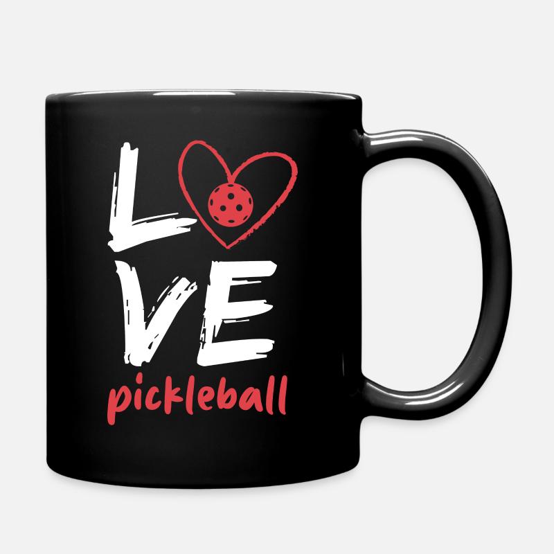 I Love Pickleball Funny Pickle Ball Tee for Player - Full Colour Mug - black