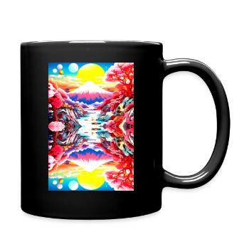 Fuji on Acid - Tasse einfarbig - Schwarz - Rechts
