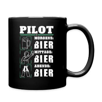 Mon quotidien de pilote - Mug uni - noir - Droite
