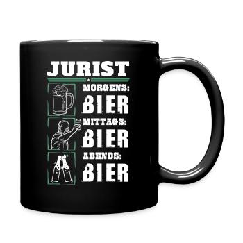 Mein Tagesablauf als Jurist - Tasse einfarbig - Schwarz - Rechts