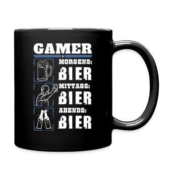 My daily routine as a gamer - Full Colour Mug - black - Right