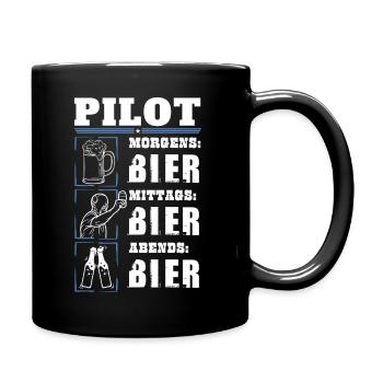 Mon quotidien de pilote - Mug uni - noir - Droite
