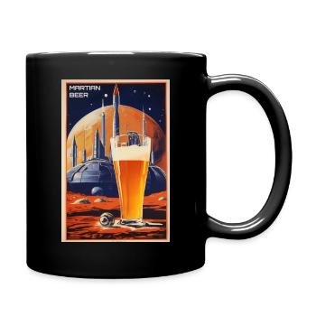 Affiche de bière martienne - Mug uni - noir - Droite
