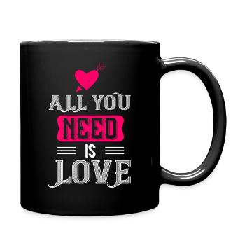 Tout ce dont vous avez besoin, c’est d’amour - Mug uni - noir - Droite