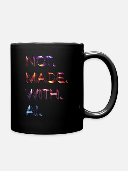 Not.Made.With.AI. - Neonsynth - Tasse einfarbig - Schwarz