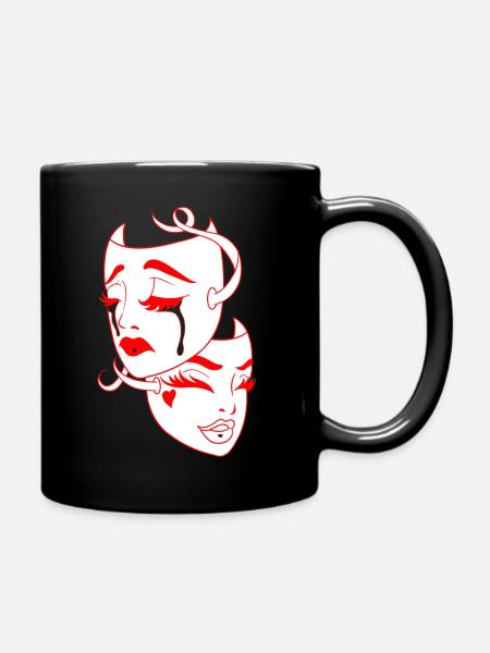 Belle femme peinture art visage femme colorée - Mug uni - noir