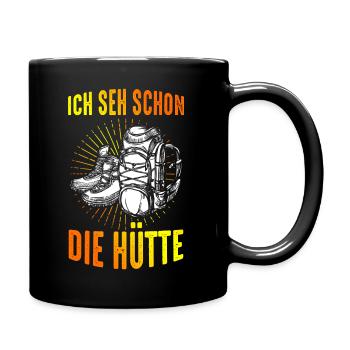 Mountain Hut Mountaineer Climbing Nature Mountains Hiking - Full Colour Mug - black - Right