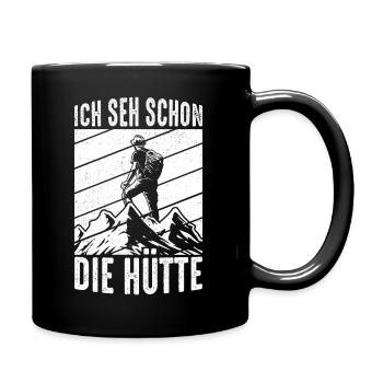 Mountain Hut Mountaineer Climbing Alps Hiking Mountains - Full Colour Mug - black - Right
