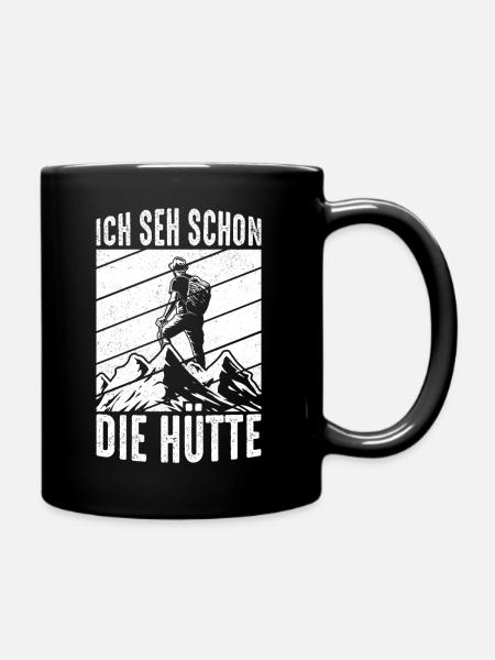 Berghütte Bergsteiger Klettern Alpen Wandern Berge - Tasse einfarbig - Schwarz