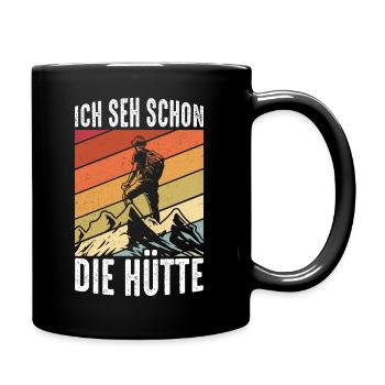 Mountain hut Mountaineer Climbing Nature Alps Berglie - Full Colour Mug - black - Right