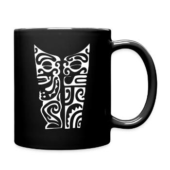 Maori Chest Logo 112 White - Full Colour Mug - black - Right