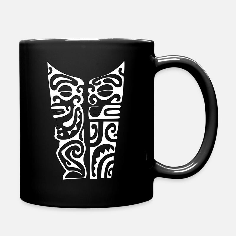 Maori Brust Logo 112 Weiß - Tasse einfarbig - Schwarz