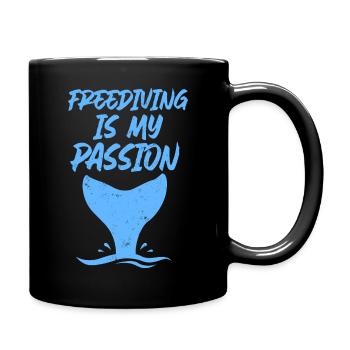Freediving is my passion - Tasse einfarbig - Schwarz - Rechts