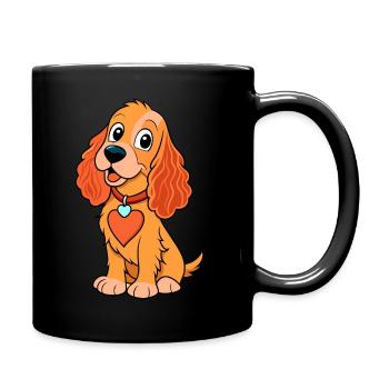 Aimer l’art numérique de l’épagneul Cocker - Mug uni - noir - Droite