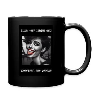 Tirez la langue | Partez à la conquête du monde - Mug uni - noir - Droite