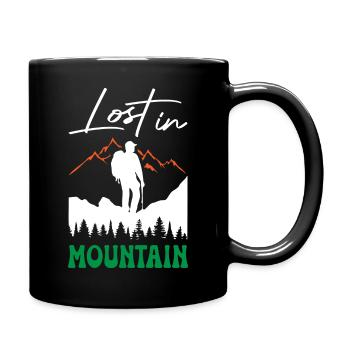 Lost in Mountain Hiking - Full Colour Mug - black - Right