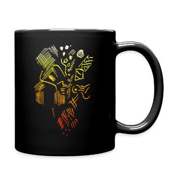 Abstrakt Muster - Tasse einfarbig - Schwarz - Rechts
