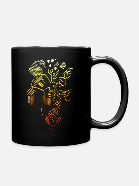 Abstrakt Muster - Tasse einfarbig - Schwarz