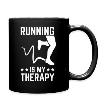 La course à pied est ma thérapie - Mug uni - noir - Droite