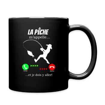 Fishing is calling me - Full Colour Mug - black - Right