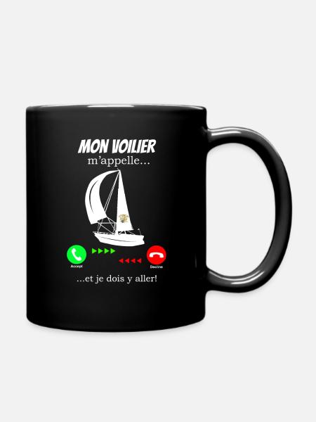 Mon voilier m'appelle - Mug uni - noir