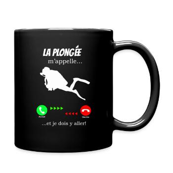 La plongée m'appelle - Mug uni - noir - Droite
