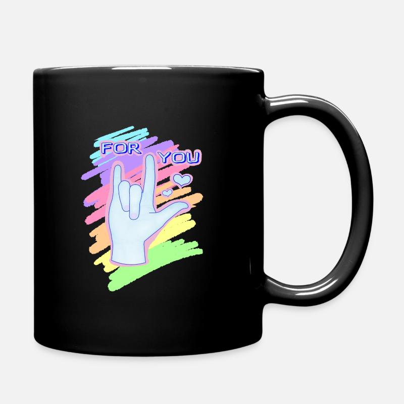 For You "I Love You" - Tasse einfarbig - Schwarz