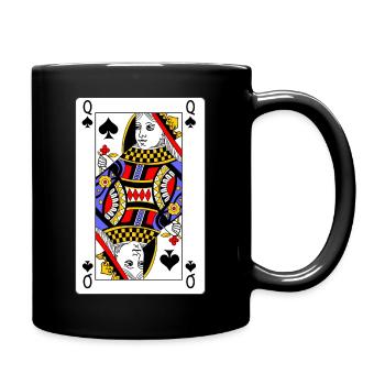 Spielkarten-Pik-Dame - Tasse einfarbig - Schwarz - Rechts