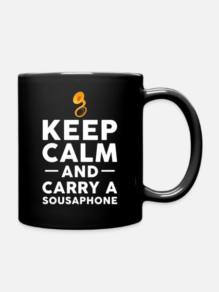 Restez calme et portez un sousaphone Brass Music - Mug uni - noir