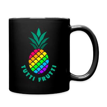 Pride / LGBTQ / Ananas / Tutti Frutti - Tasse einfarbig - Schwarz - Rechts