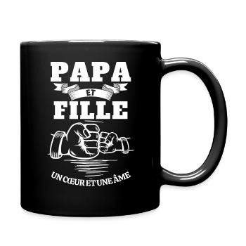 T-shirt fête des pères - Papa et Fille Cœur Âme - Mug uni - noir - Droite