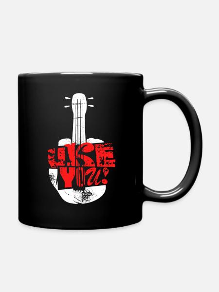 UKE YOU! Punk lebt, auch mit Ukulele! - Tasse einfarbig - Schwarz