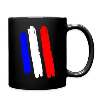 France France Statement lettering with flag - Full Colour Mug - black - Right