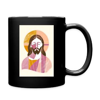 Jésus Art mural, Téléchargement numérique, Boho Jésus - Mug uni - noir - Droite