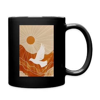 Art mural minimaliste colombe, téléchargement numérique - Mug uni - noir - Droite