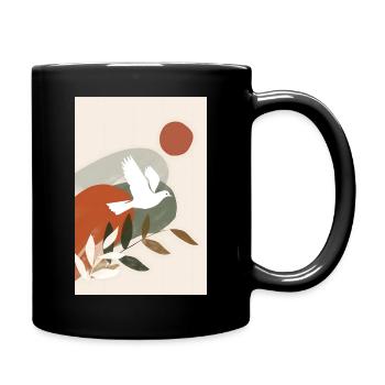 Boho colombe art mural, téléchargement numérique, moderne - Mug uni - noir - Droite