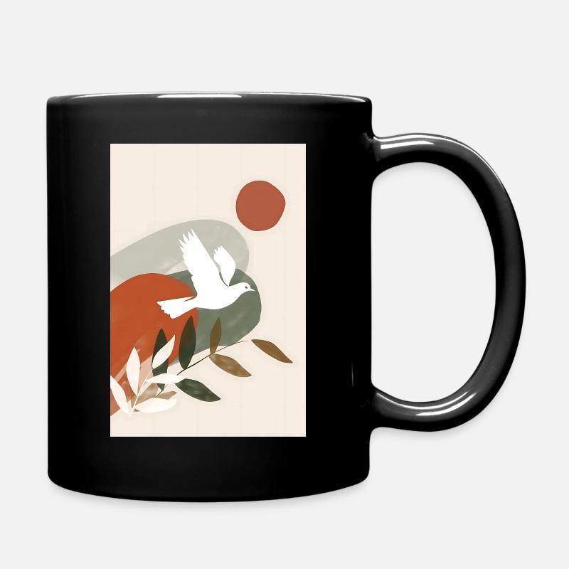 Boho Dove Wandkunst, Digitaler Download, Moderner - Tasse einfarbig - Schwarz
